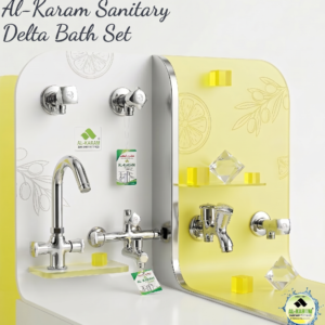 Al-Karam Sanitary Delta Bath Set – Full Modern Brass Bathroom Fittings
