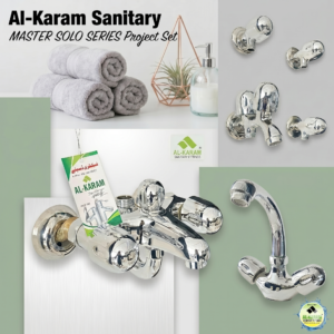 Al-Karam MASTER SOLO PROJECT Full Bath Set – High-Durability Utility Faucets with Iconic Round Handles